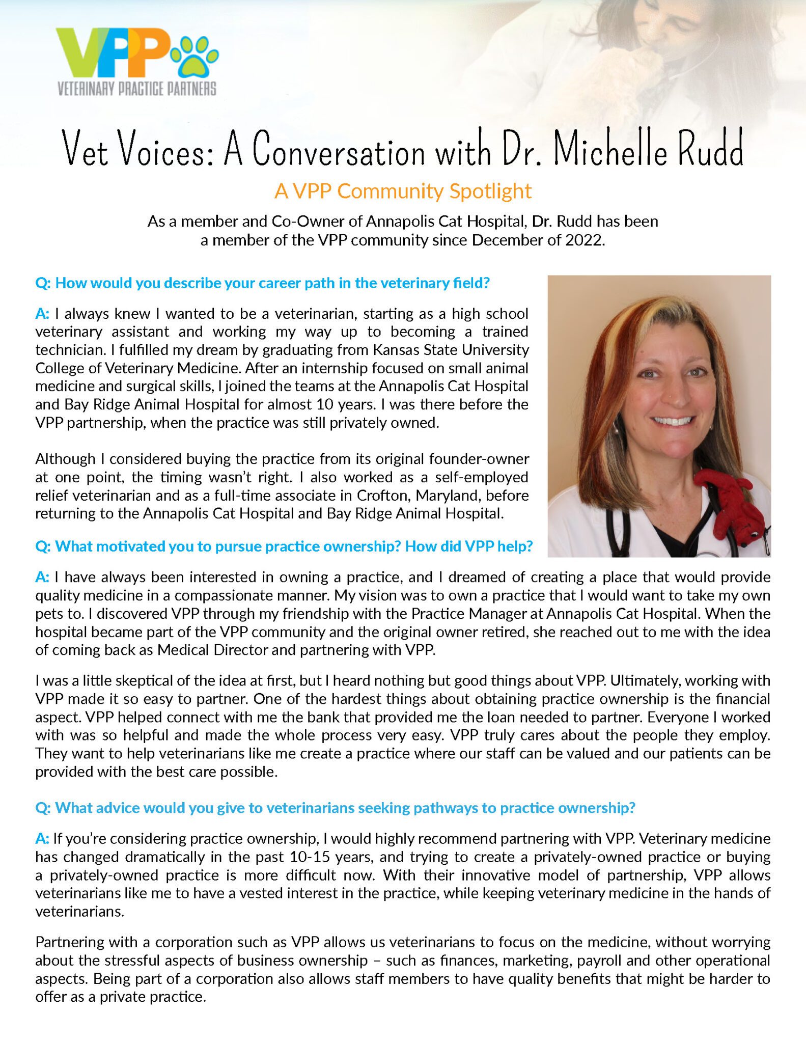 Michelle Rudd Baltimore Vet Voices: Dr. Michelle Rudd, Annapolis Cat Hospital – January 2024 ...
