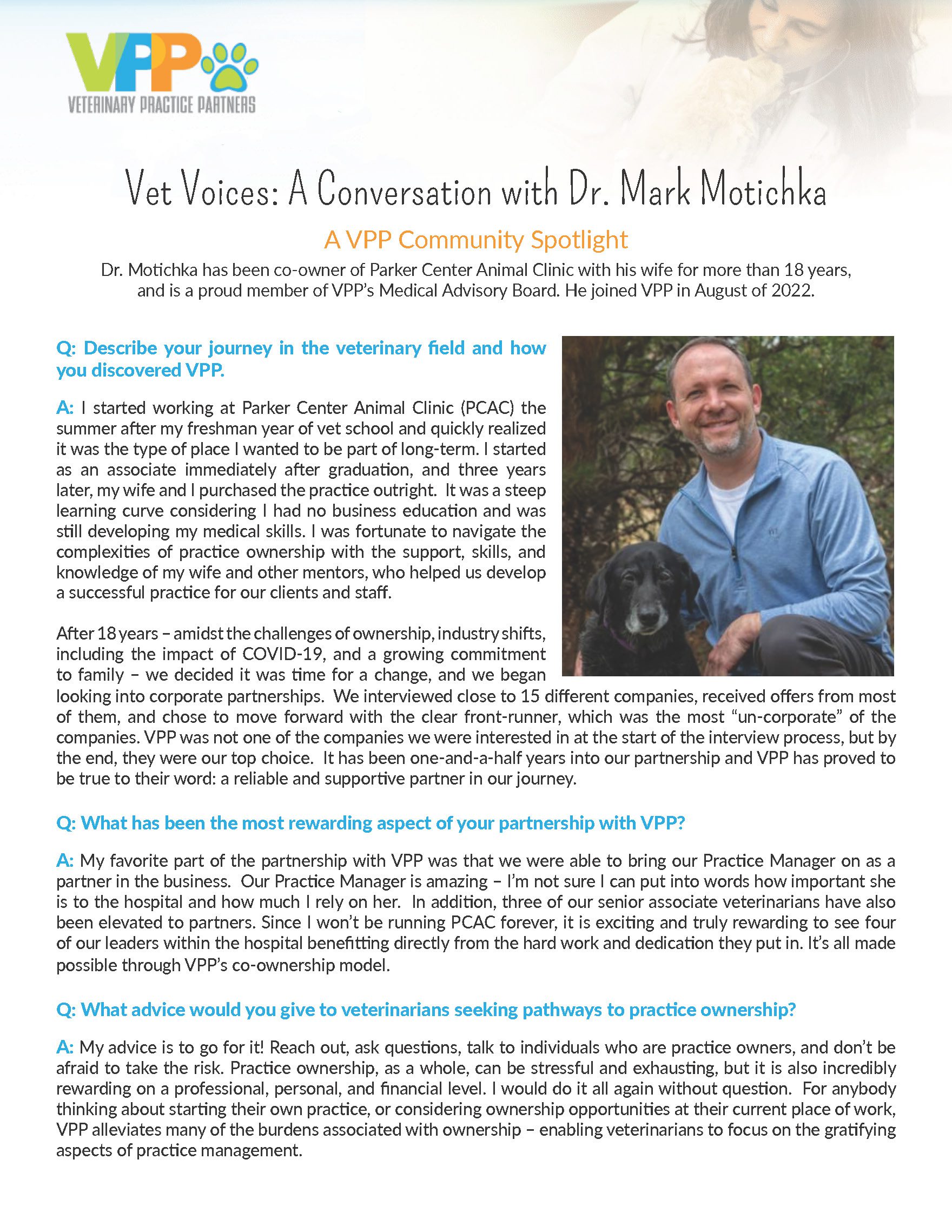 Vet Voices: A Conversation with Dr. Mark Motichka